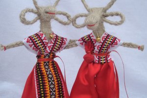 Робота Коза - подарок и оберег в дом.Кукла-мотанка.